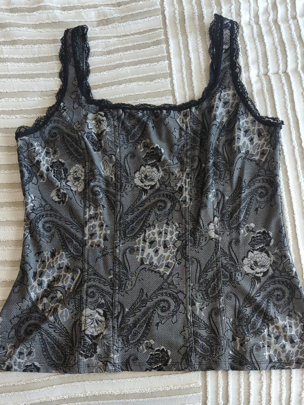 White House Black Market Corset Style Tank Top Size Large